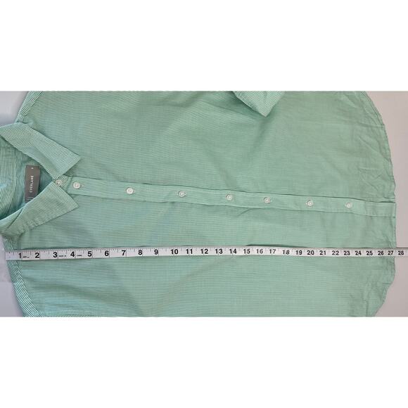 Everlane NWT Striped Green White Button Up Shirt Long Sleeve Workwear Relaxed S - Picture 5 of 6